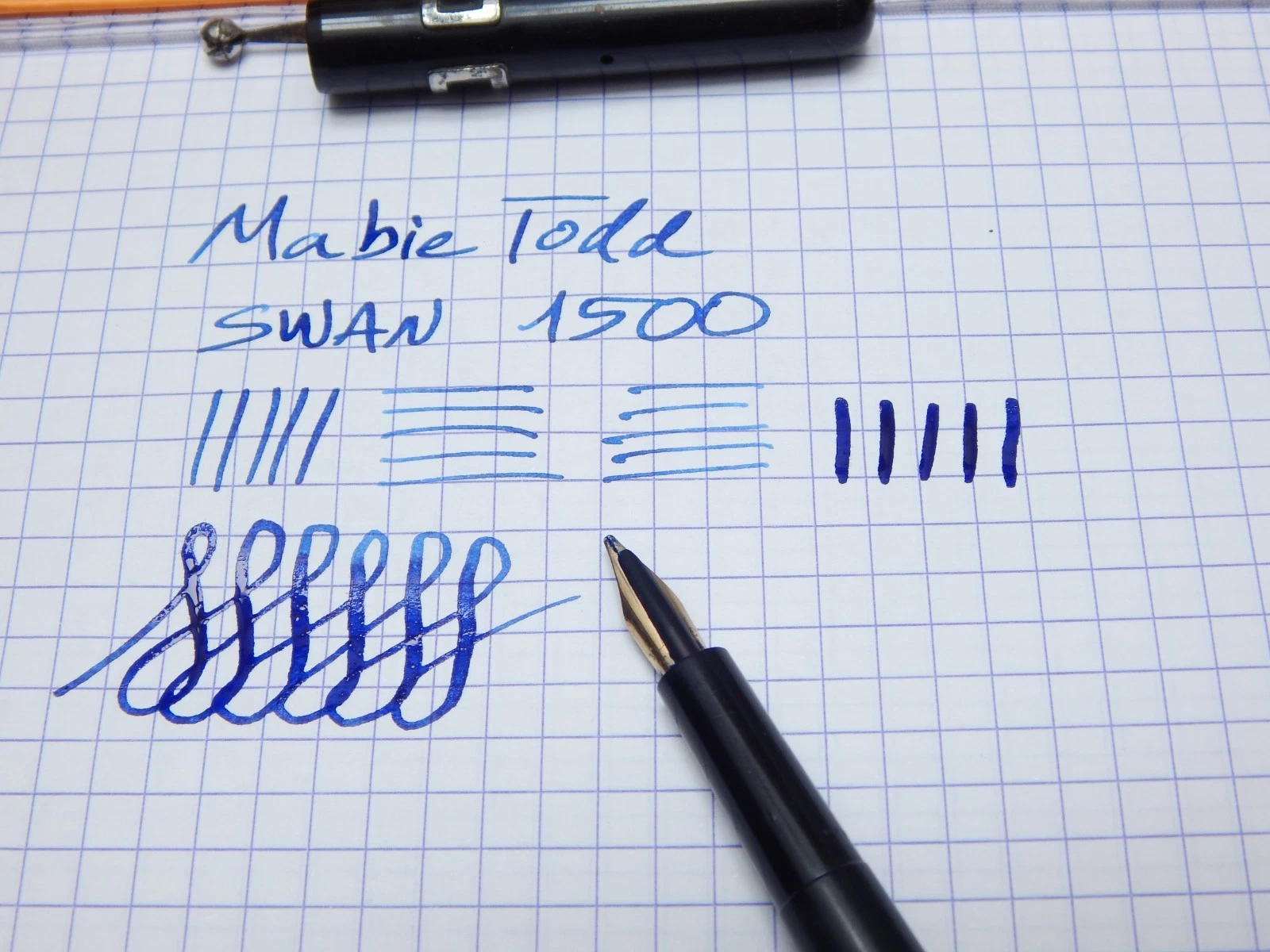 LOT# 108E. VTG MABIE TODD SWAN 1500 EYEDROPPER FOUNTAIN PEN. STUB NIB. image 14