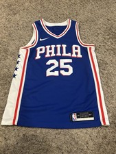 Philadelphia 76ers Simmons 25 Jersey Mens Med 44 Blue Dri Fit Nike Basketball
