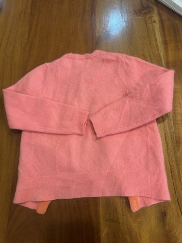 Crewcuts Girls Cashmere Cardigan Sweater Button Pink Salmon 6 READ - Picture 5 of 7
