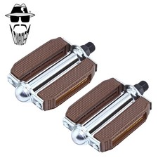 ORIGINAL LOWRIDER OL-507 Schwinn Style Torpedo Block Pedals Brown/Chrome 1/2".
