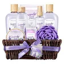 "Spa Gift Baskets for Women, 10Pcs Lavender Kit Bath Set... "