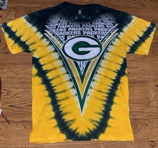 NFL Team Apparel Y2K Green Bay Packers Tie Dye AOP Mens Shirt Medium