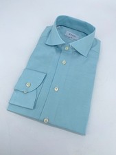 Eton Dress Shirt Mens L 16 - 41 Blue Textured Slim Fit Formal Collared Button Up
