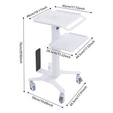 Adjustable Rolling Computer Cart, Mobile Standing Workstation, Mobile Cart