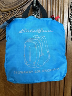 Eddie Bauer - Rippac Stowaway Packable Pack / Day Pack   Peakblue NWT