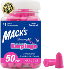Dreamgirl Soft Foam Earplugs 50 Pairs Pink for Sleeping,Snoring,Travel &Concerts