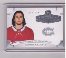 ALEXANDER ROMANOV 2020-21 UPPER DECK THE CUP HOCKEY ROOKIE CLASS OF 2021 SP/249