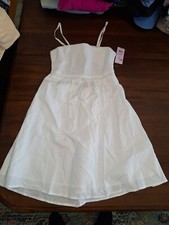Wild Fable New Womens White Adjustable Straps Halter Back Sundress Size Small