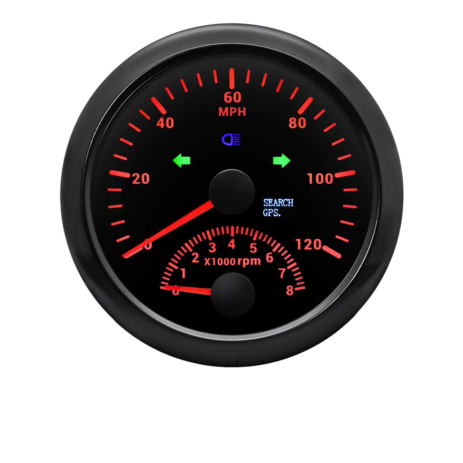 85mm GPS Speedometer 0120MPH with Tachometer Gauge 08000RPM for Car