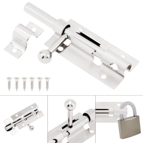 Door Security Slide Latch Lock with 12 Screws Thickened Heavy Duty Steel Sliding - Picture 3 of 12