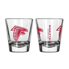 (2 PACK) ATLANTA FALCONS 2 OZ GAME DAY SHOT GLASS BY BOELTER FREE SHIPPING
