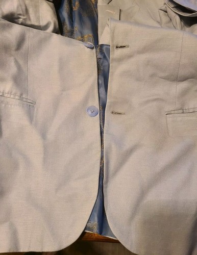 Oak River Custom Made Linen, Light Blue Blazer, Men's Size Small To Medium - Picture 4 of 16