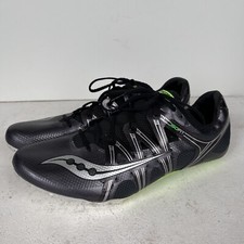 NWOB Saucony Showdown Mens Track Spikes Shoes Men  s 12.5 Grey  Silver