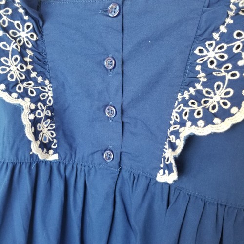 Gymboree Girls Mommy And Me Eyelet Dress - Blue Belle - Blue 100% Cotton Size 12 - Picture 6 of 9