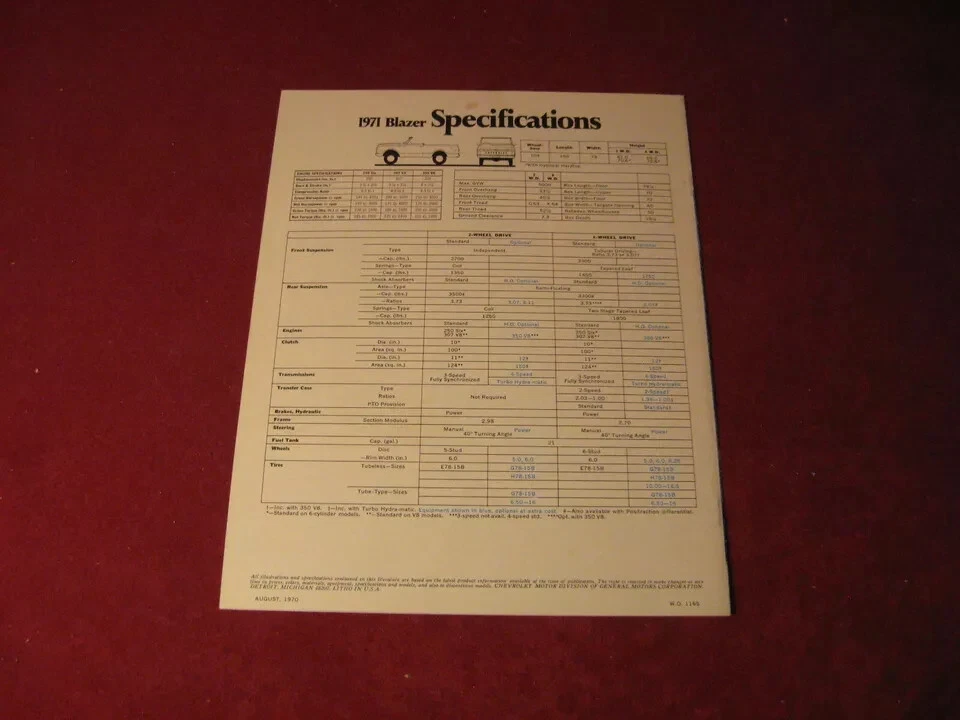 1971 Chevrolet Blazer продажи брошюра - оригинал - Изображение 3 из 3