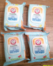 4 NEW ARM  HAMMER ESSENTIALS KIDS HAND  FACE WET WIPES SEA MONSTER MANGO SCENT