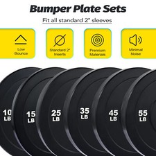 Zelus Olympic Rubber Bumper Weight Plate Set ...