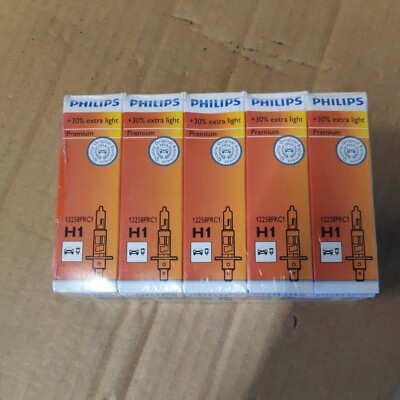 BOX OF 10 Philips H1 Premium +30% Halogen Car Headlight Bulb 12V55W 12258PR C1 