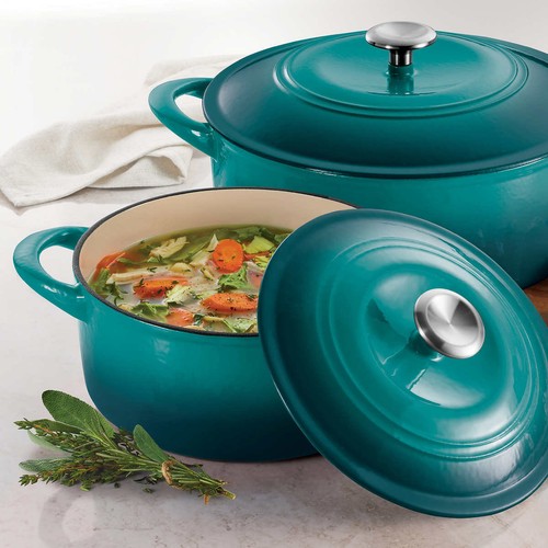 Tramontina, 2-Pk Enameled Cast Iron Dutch Oven w Lid (Choose Color Set) - Picture 7 of 12