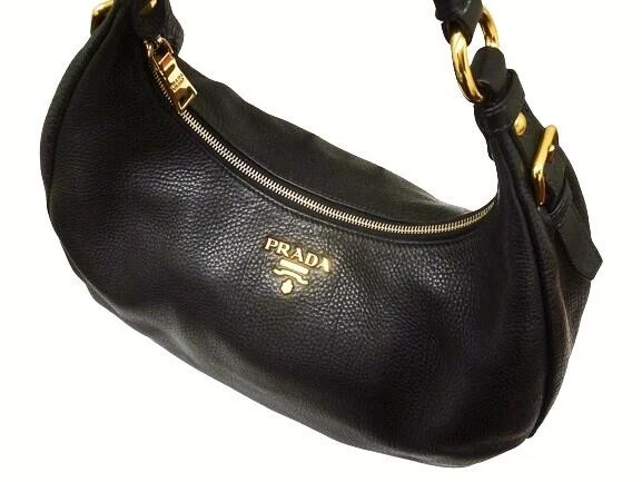 Bolso de hombro Prada BR4311 cuero Vitello Dyno negro Foto 4 de 4