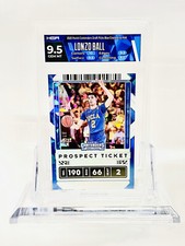 2021 Panini Contenders Lonzo Ball Prospect Ticket Cracked Blue Ice 2/23 HGA 9.5