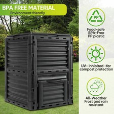 Contenedor de compost de 80 galones grande de jardín vaso de compostador fertilizante contenedor de suelo