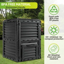 Compost Bin 80 Gallon Large Garden Composter Tumbler Fertilizer Soil Container 