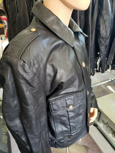 POLICE OFFICER STATE TROOPER LAW ENFORCEMENT COP MOTORCYCLE LEATHER JACKET - Picture 5 of 8
