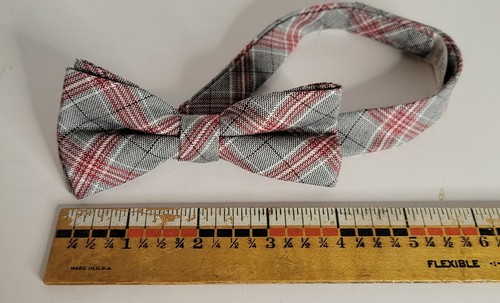 Kinderfliege für Kleinkind Jungen Mädchen Kind grau mit roter Nadel Krawatte Fliege - Bild 5 von 5