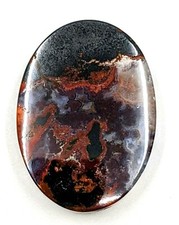 57.8ct Natural Moss Agate Oval Cabochon Landscape Untreated Unheated