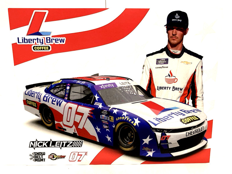 2025 NICK LEITZ LIBERTY BREW DARLINGTON 07 SS GREENLIGHT NASCAR XFINITY POSTCARD