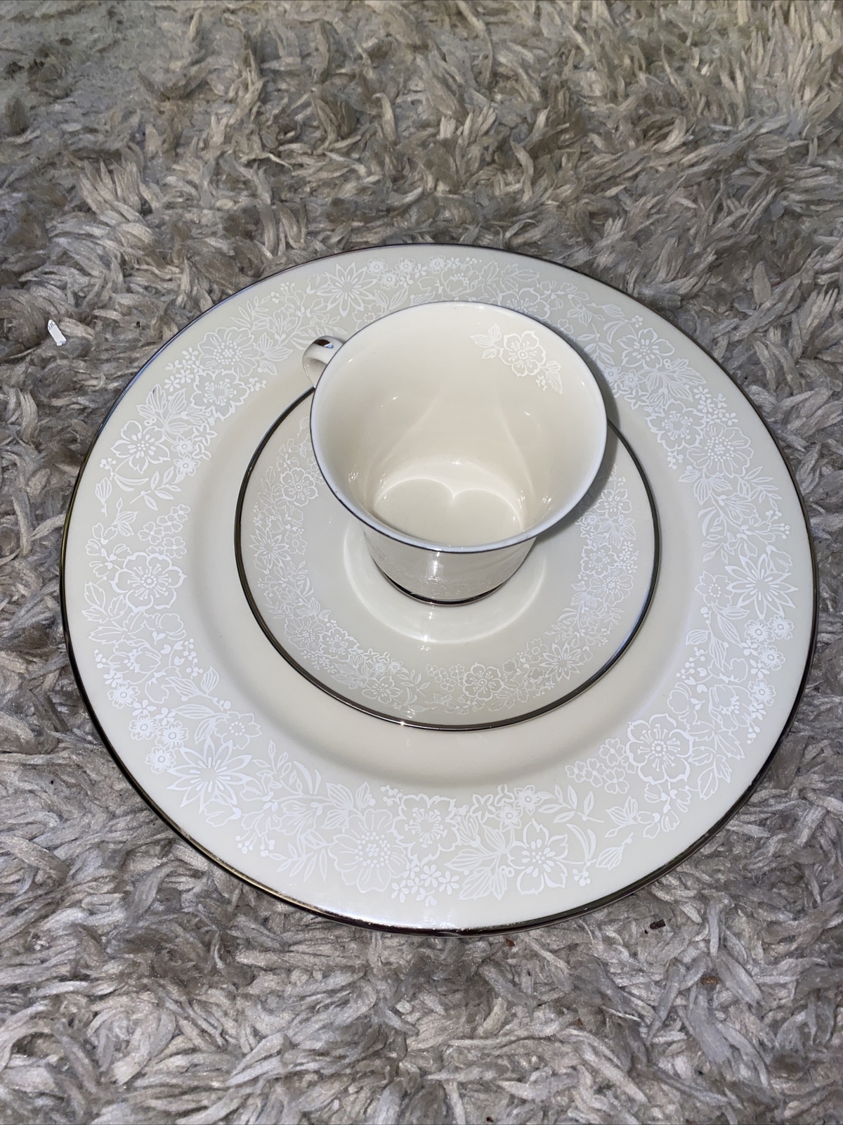 Vintage Gorham China Bridal Bouquet Dinner Plate ,  Cup & Saucer