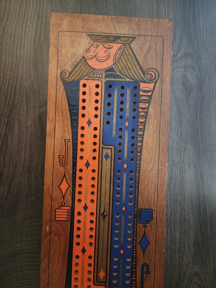 Vintage Jack of Diamonds Cribbage Board Wooden Stancraft - Image 4 of 4