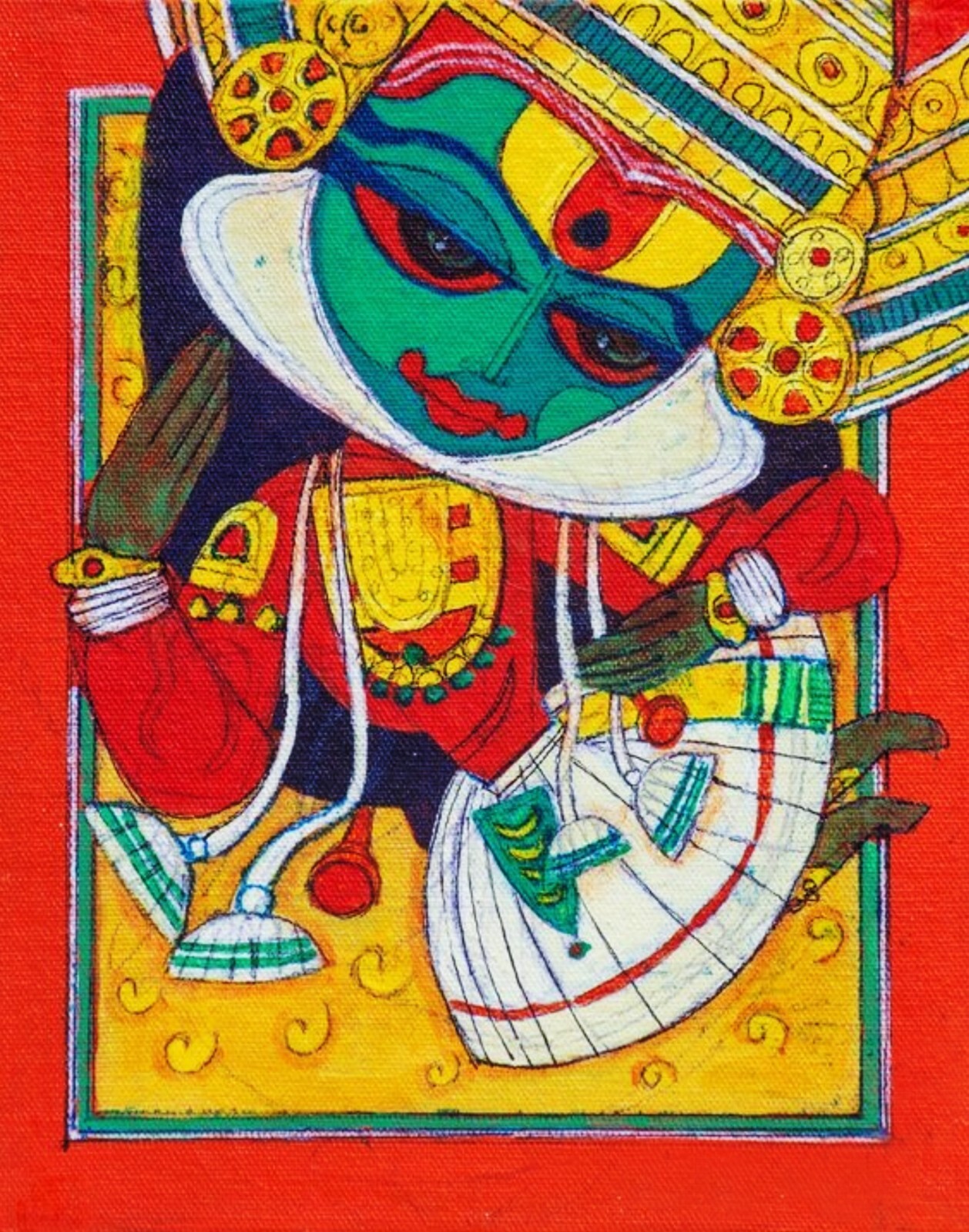 Kathakalli | Handmade Painting | Cotton Canvas | Acrylic Color