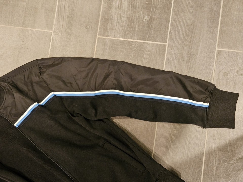 Gap Jacket Mens Size MEDIUM M Track Black Full Zip Pockets Long Sleeve