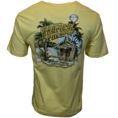 Men's T-Shirt Tropical Therapy Kickback Territory NEWPORT BLUE Size LARGE 
