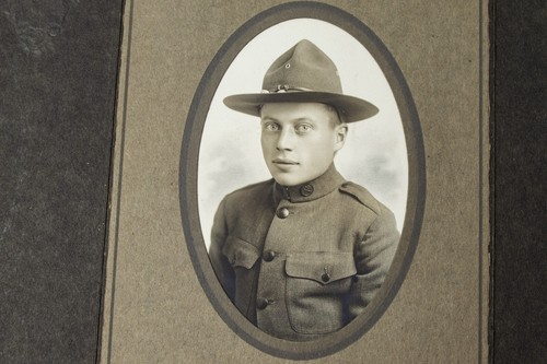 Original WWI US Army Named Soldier In Folio AJ O'Malley Full Uniform Stetson WW1