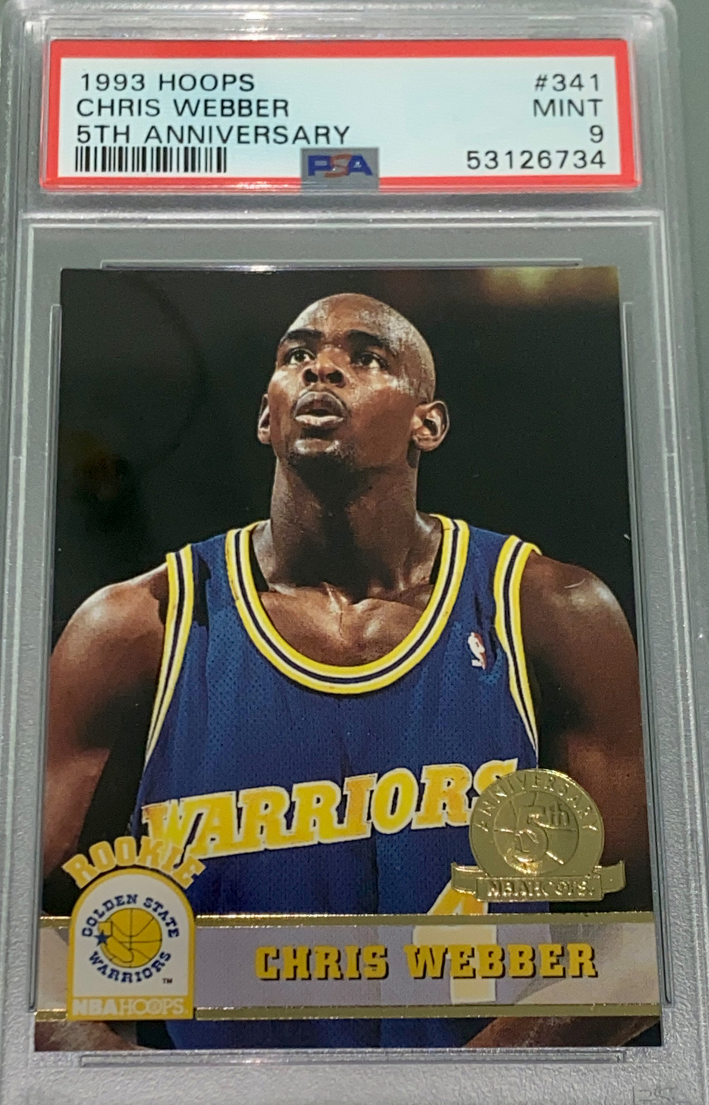Chris Webber 1993 NBA Hoops 5th Anniversary PSA 9 Rookie #341 POP 5 - HOF RARE!!