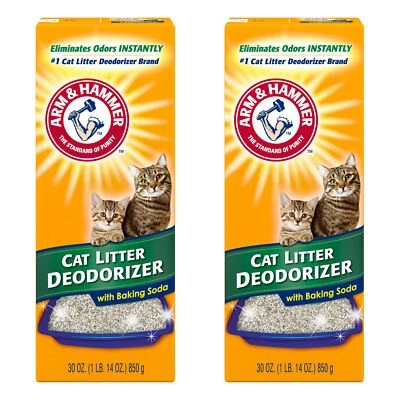 2 Pack Arm & Hammer Cat Litter Deodorizer Powder Original 30 Ounce