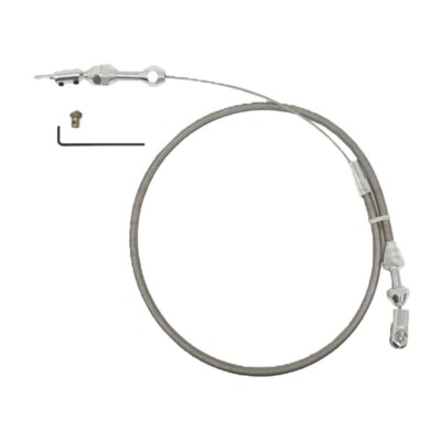 Universal 24'' Stainless Steel Braided Housing Throttle Cable Kit Tuned Port