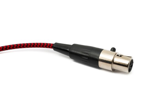 Audio Kabel 120 cm 3.5 mm Klinke Stecker zu Mini XLR Buchse geflochten in Rot - Afbeelding 3 van 4