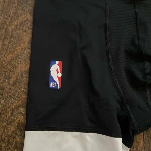 Mens Nike Pro NBA Player Issued 3/4 Compression Leggings Black White AT9764-011 - Picture 2 of 5