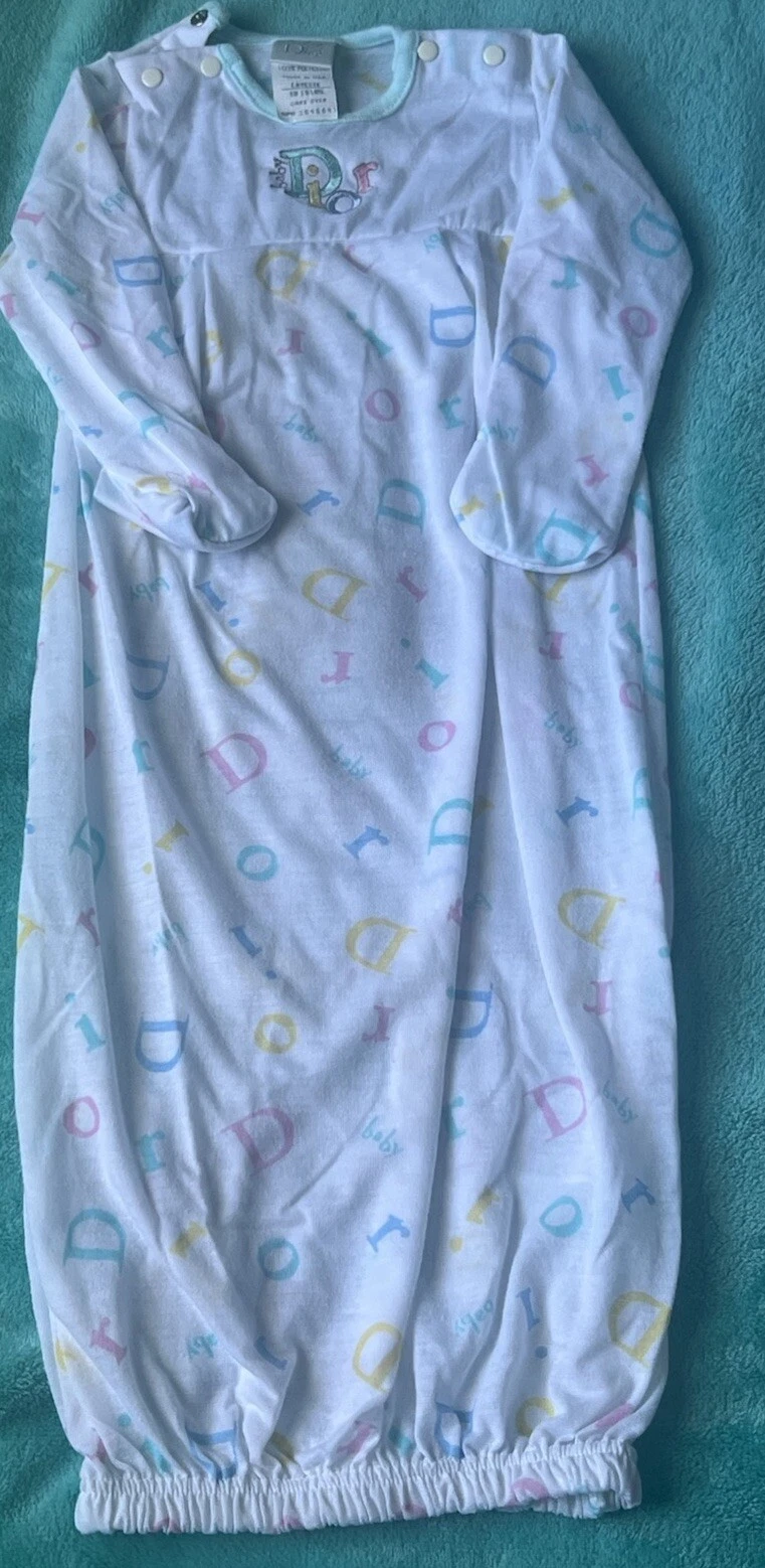 Abito da notte vintage bambino Dior bambina Layette made in USA taglia NB a 13 libbre pastello