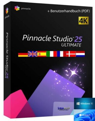Pinnacle Studio 25 Ultimate Vollversion 4K Videosoftware + Handbuch Download NEU