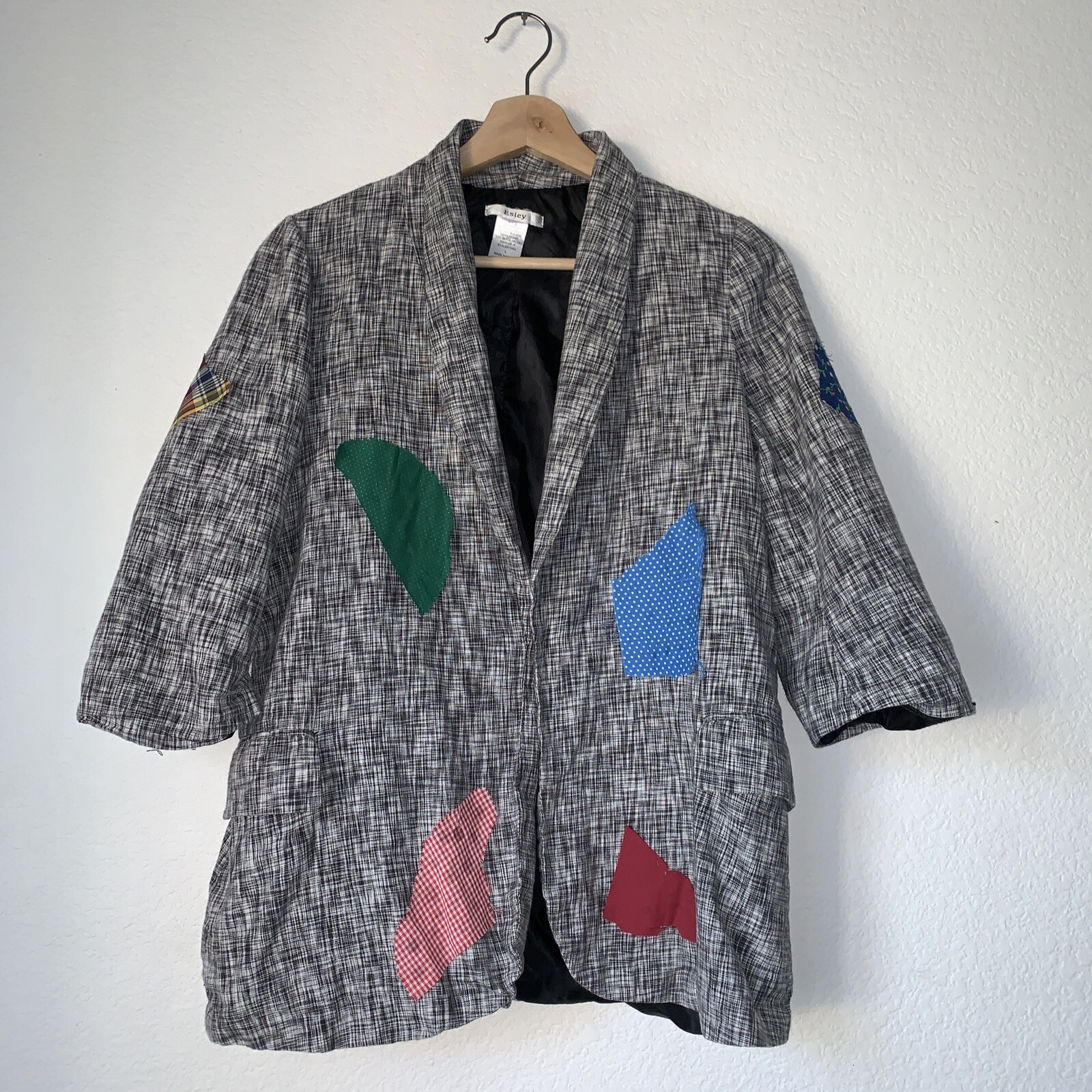 Esley Patchwork Pattern Style Blazer Women Sz Lar… - image 1