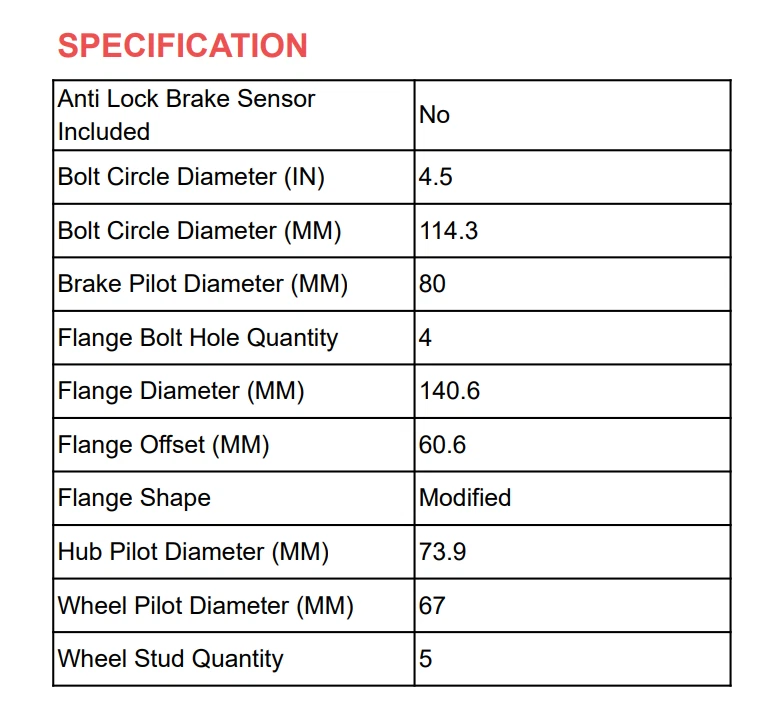 For FWD Chrysler Sebring Dodge Caliber Jeep Compass Rear and Hub Wheel Bearing - Image 4 of 4