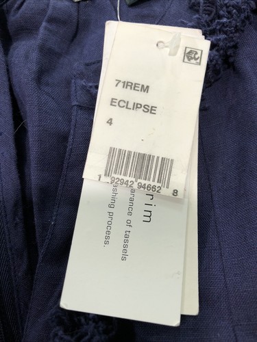 French Connection Blue Embroidered Long Sleeve Eclipse Size 4 - Picture 4 of 8