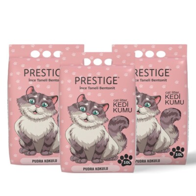 Katzenstreu Prestige Babypuder Duftende klumpende Bentonit-Katzenstreu 3 x  10 L 6827988730156 | eBay.de