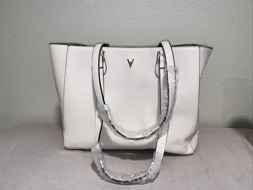 Vanessa Williams Lush Collection Large Tote Bag Off White Handbag