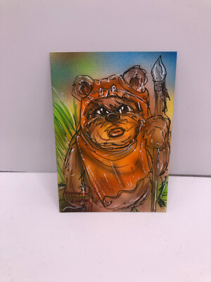 Ewok 2021 Back To Retro 4 HEROIC Star Wars Sketch Card By Bianca Thompson #1/1